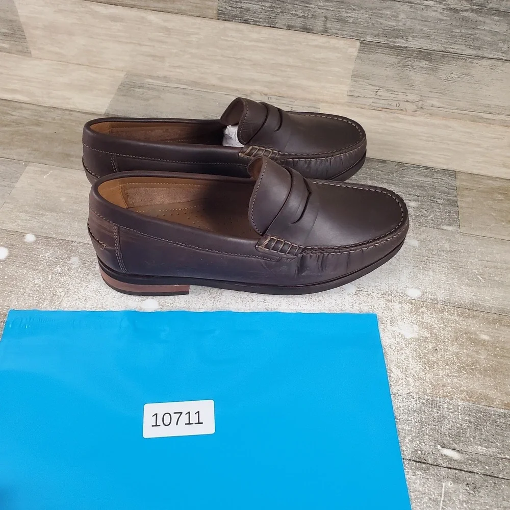 Florsheim Berkley Flex Mens Penny Loafers Sz 7.5 3E Brown Slip On Round Toe‎